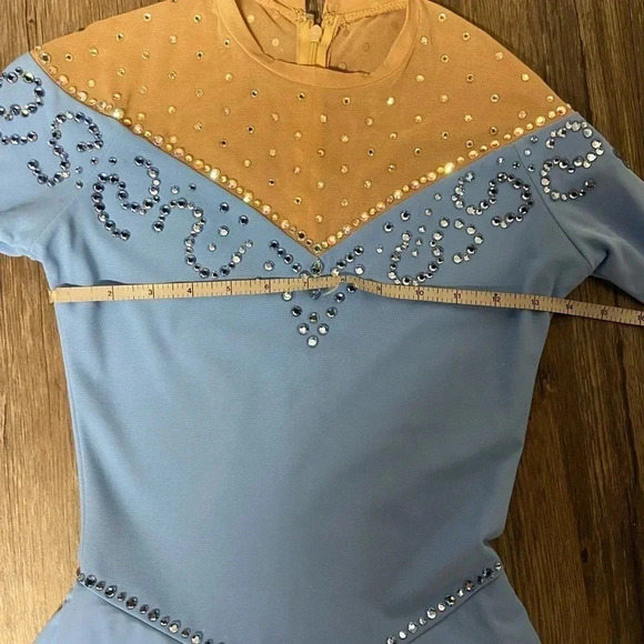 Figure Skating Custom Rhinestone Competition Long Sleeve Dress - Picture 8 of 10